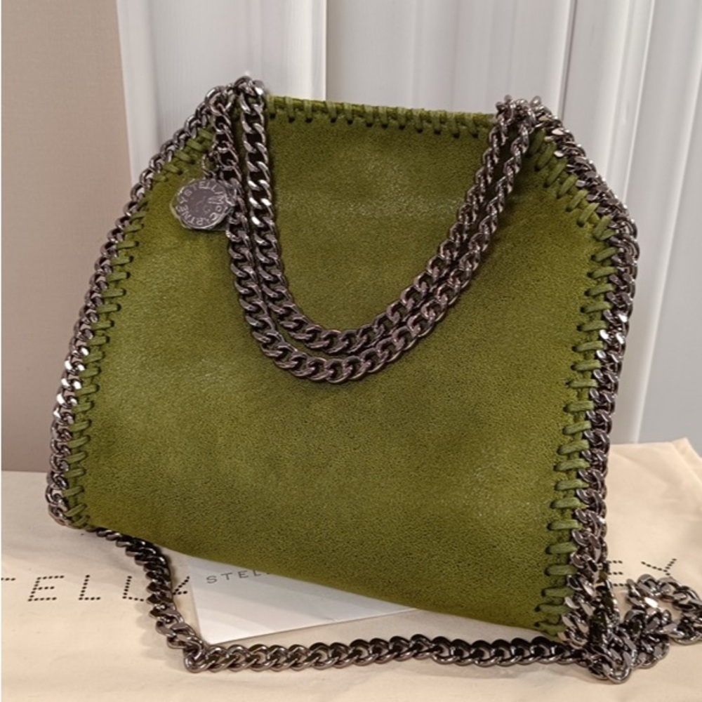 Stella McCartney Olive Green Chain Trim Tote - Picture 7 of 9